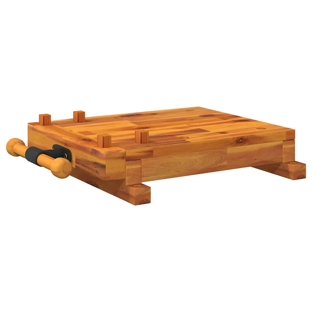 vidaXL Blat roboczy z imadłem, 52x44x9,5 cm, lite drewno akacjowe, blat do stołu roboczego, blat do stołu roboczego z imadłem, blat warsztatowy