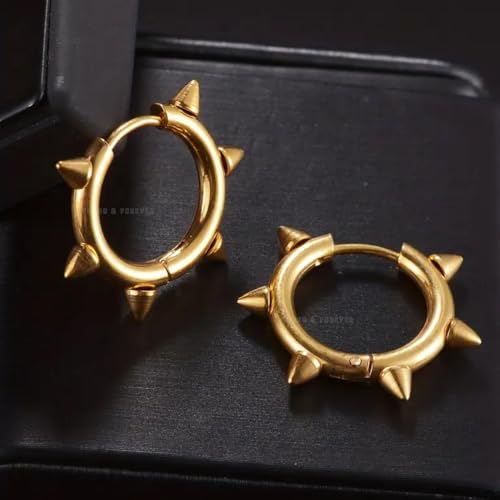 Image of Young & Forever Gift Stainless Steel Hoop Stud Earrings for Men and Boys