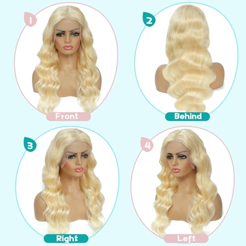 AAY 30 Inch 613 13x6 Lace Front Wig Human Hair 200 Density Blonde Body Wave Lace Front Wigs Human Hair Pre Plucked Blonde Wig Human Hair 613 HD Lace Frontal Wigs 13x6