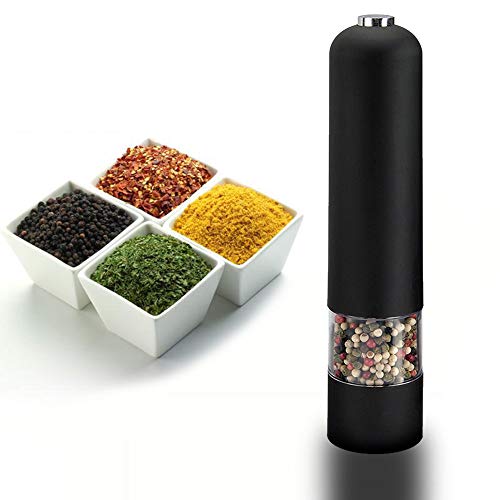 Moedor elétrico de pimenta para cozinha, misturador de sal grosso alimentado por bateria, ferramenta