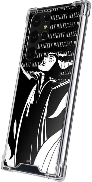 Skinit Clear Phone Case Compatible with Galaxy S22 Ultra - Officially Licensed Disney Villains Maleficent Black and White Design