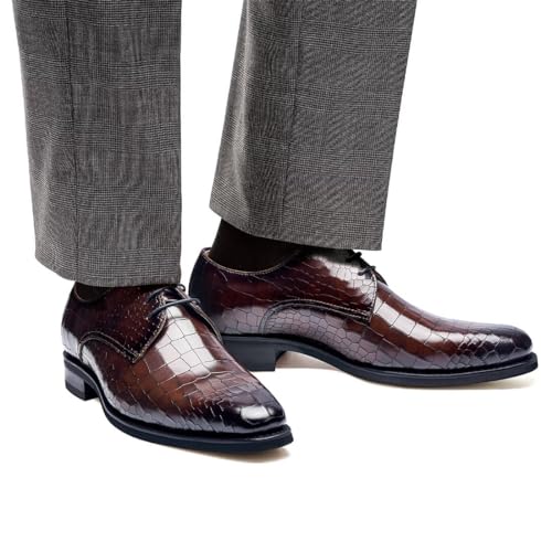 Image of Men's Dress Shoes Genuine Leather Oxfords Luxury Formal Business Suit Shoes with Blake Rapid Stitch