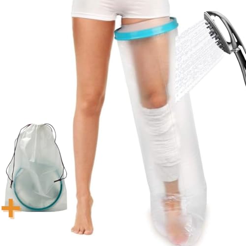 MEDIMINA - Protector Escayola Pierna Larga Adulto (110 cm), Funda para Escayola Pierna, Cubre Escayola Pierna Adulto Unisex para Ducha, Protección Total Impermeable contra el Agua