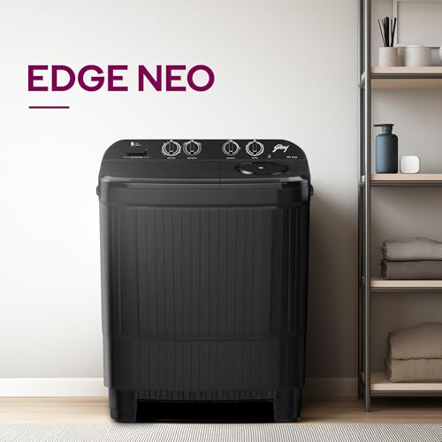 Image of Godrej 10 Kg 5 Star, Tri-Roto Pulsator Ensure Powerful Scrub & Stain Removal, 370 W PowerMax Wash For Heavy Laundry, Semi Automatic Top Load Washing Machine (WSEDGE NEO 100 5.0 PB3 SLGR, Slate Grey)