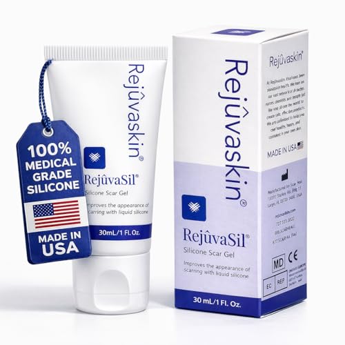 Rejuvaskin RejuvaSil Silicone Scar Gel, Scar Treatment for Surgical Scars, Burns, Keloids, Acne Scars on Face & Body, 30ml