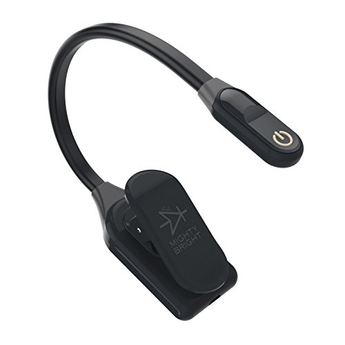 K&M 85635 Notenpultleuchte Mighty Bright - Wonder Flex Schwarz - Anbringung per Clip mit Schwanenhals - dimmbar, 450 Lux