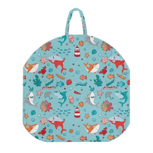 Annejudy Shark Pattern Newborn Lounger Cover for Boys Girls, Removable Cover for Infant Lounger Pillow, Soft Snug Fitted Baby Lounger Slipcover