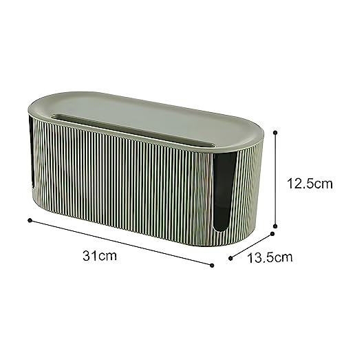 Kabelbox, DAWRIS Kabel Organizer Box Mit Deckel Kabelmanagement ABS-Kunststoff Kabelmanagement Box Multifunktional Überspannungsschutz Für Kabel Steckdosenleisten (Grün)