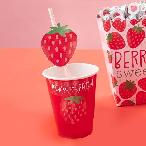 Decoración Pitillos Papel Fresa Berry Sweet Set 24 miniatura 3