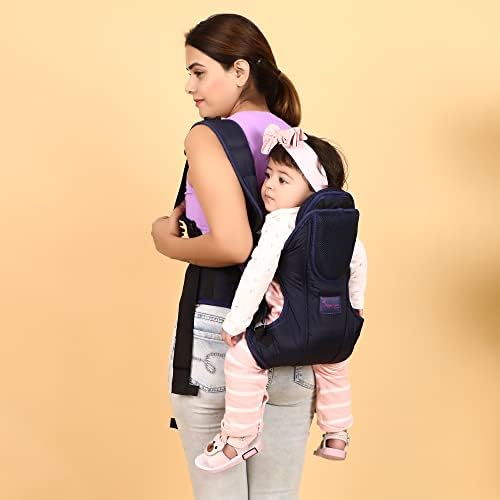 Magic Seat New Born Baby Carrier Bag with 4 Comfortable Carrying Positions for 4 to 24 Months|Max Weight 15Kg|Padded Neck & Shoulder Support Lightweight (Navy Blue)-image-16