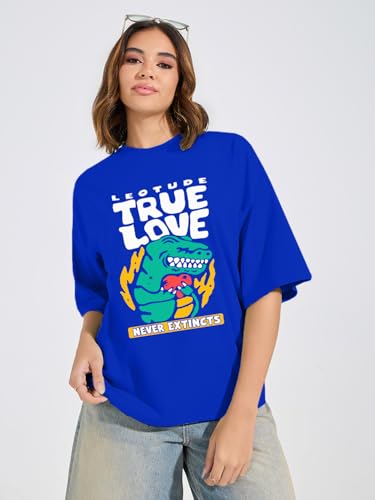 Image of LEOTUDE Couple Combo Men's Oversized T-Shirt & Women's Drop Shoulder Tshirt