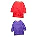 Produktbild 2pcs/3pcs Set Kinder Malkittel - Kinder Bastelkittel - Kinder Schürze - Malschürze mit Langarm - Lila + rot, M