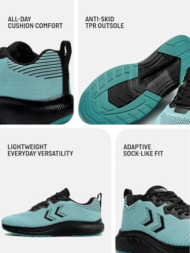Image of hummel NOVARE Lace Up Sports Shoes for Men with Lightweight Hyper Burst TPR Sole Comfortable Breathable and Slip Resistant Ideal for Running Walking Gym Trekking Hiking