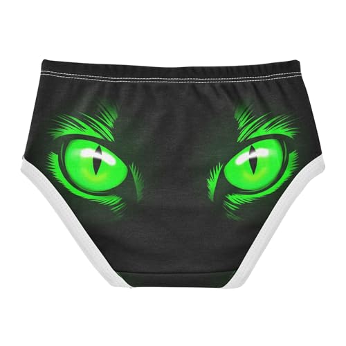 Glowing Green Cat Eyes Black Girls Underwear Toddler 2t Cotton Panties for Girl Fun Underpants Briefs2