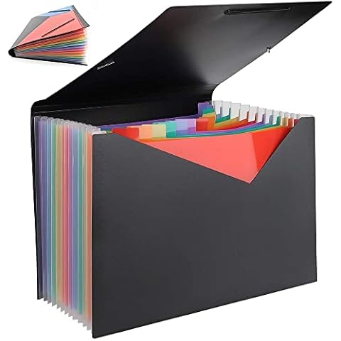 Expanding File Organiser Folder - 13 Pocket Expandable File Organizer Accordion A4 Document Folder Filing Waterproof Box for Home or Office Documents Folders for Office/Business/School Cover