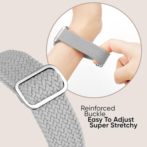 Image of 6 Pack Braided Stretchy Bands Compatible with Apple Watch Band 38mm 40mm 41mm 42mm 44mm 45mm 46mm 49mm Women Men, Adjustable Nylon Solo Loop Elastic Straps for iWatch Series 11 10 9 8 7 6 5 4 SE Ultra