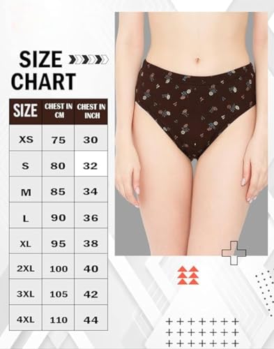 Image of Women's Plus Size Briefs | Full Coverage, 100% Super Soft Cotton, Mid Waist | Inner Elastic Waistband | Underwear, Innerwear, Panties | Print (Pack of 3)