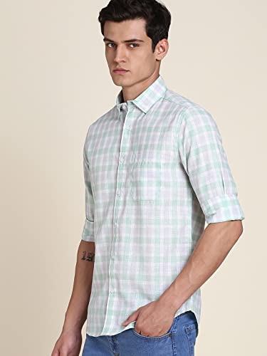 Image of Dennis Lingo Men's Green Casual Shirt