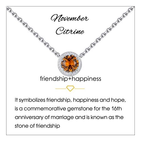Collar de Piedra de Nacimiento de Noviembre Qings Cover