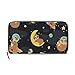 Produktbild Gigijy Geldbörse mit lustigem Faultier und Astronautenmotiv, für Damen, Leder, mit Reißverschluss, lange Geldbörse