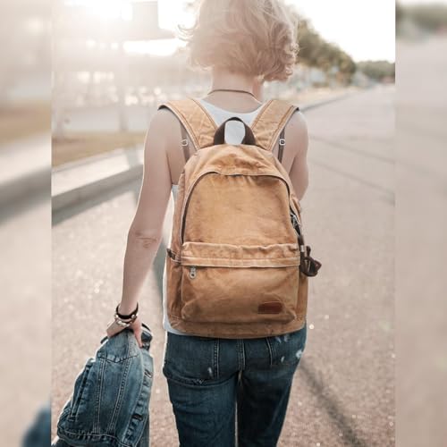 Image of Muzee Canvas Backpack for Men and Women with 15.6 inch Laptop Compartment