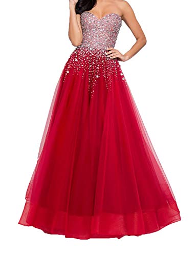 Quinceanera - Abito da sera con perle, in tulle