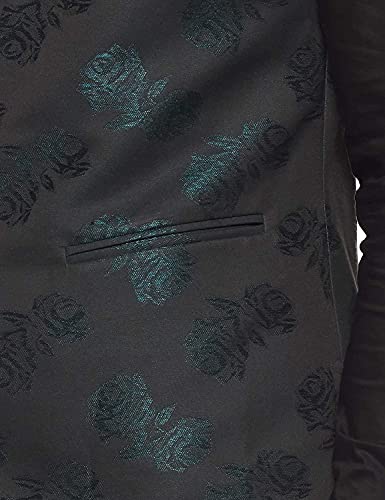 Image of MANQ Men Fawn Woven Jaquard Silk Nehru Jacket