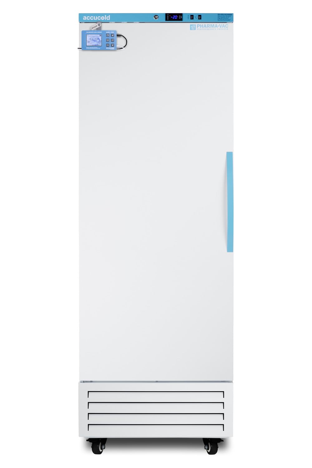 Accucold AFS17PVDL2BLHD 14.83 Cubic Feet Upright Vaccine All-Freezer - White; Data Logger Included; High/Low Temperature Alarm; LHD (Left-Hand Door Swing); CARB Compliant