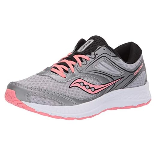Saucony Women's VERSAFOAM Cohesion 12 Road Running Shoe, Silver/Pink, 9.5 M US