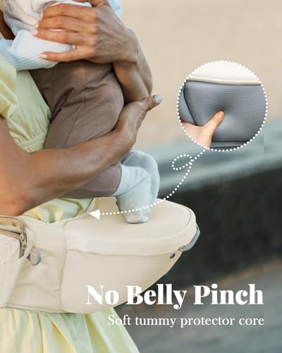 Image of MOMTORY Safety-Certified 6-in-1 Baby Carrier Newborn to Toddler, White | Plus Size Friendly, 6 Carry Positions, Ergonomic Hip Support, Cozy and Breathable, Baby Carrier with Hipseat for 7-50lbs