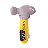 PAWTY Tool Kit Hammer Dog Toy – Interactive Plush Parody Enrichment Toy – Cute Unique Design Birthday Gift – Small Medium Puppies – Safe Fun Funny Teething – Squeaker Soft Plush