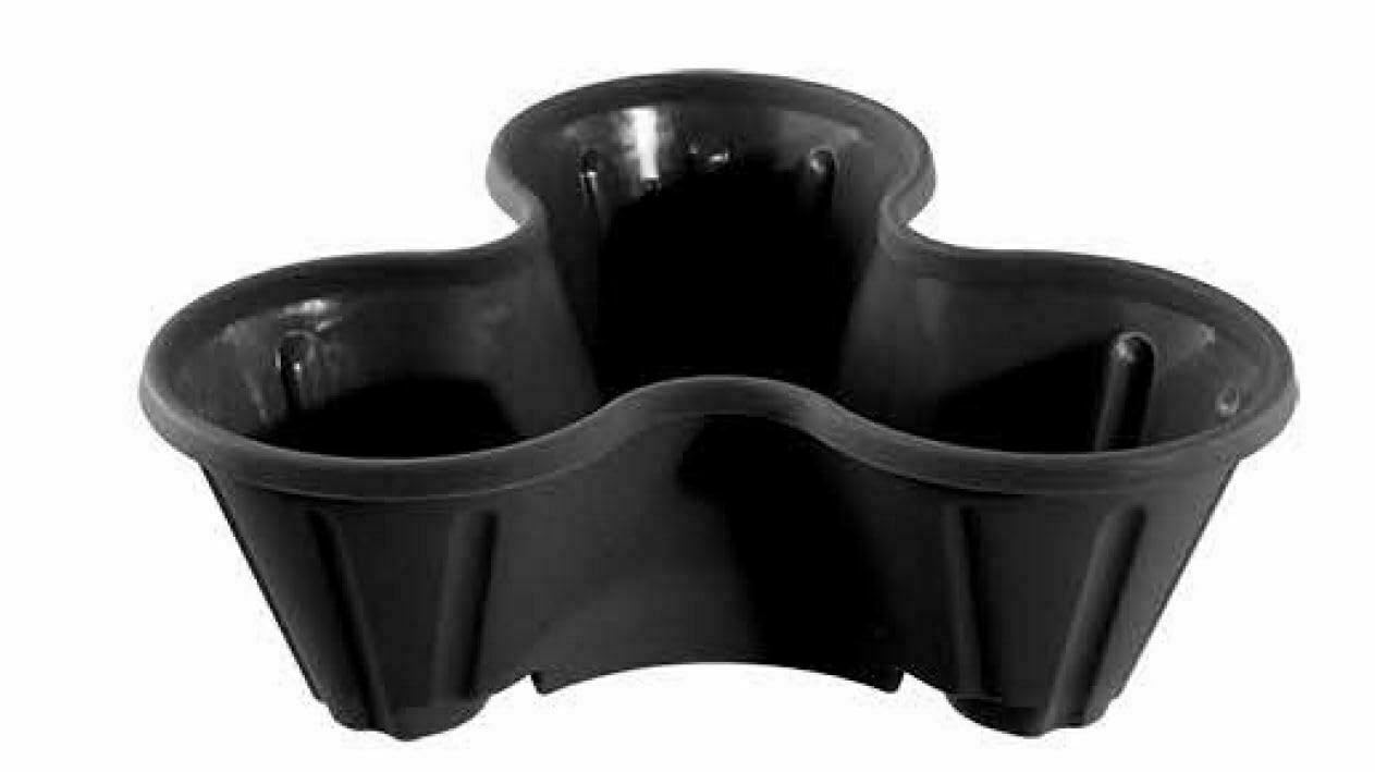 Homexpress Black X 1Pc Stacking Plant Pots Trio - Stackable Triple Strawberry Planter - Garden Flower, Succulents, Herb Holder (Black X 1Pc)