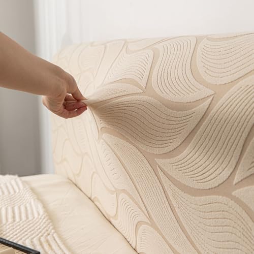 Image of HOMETHREADS Stretchable Velvet Headboard Cover | Soft, Dust-Proof & Wrinkle-Resistant Bed Back Protector | Fits Leather, Wooden & Fabric Bedsides | for 3ft to 3.5ft Beds (Cream, 90x65Cm)