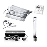 iPower 600W HPS Horticulture Grow Light System Digital Dimmable Ballast with Wing Reflector Hood...
