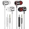 In Ear Kopfhörer mit Kabel, 2-er Kopfhörer mit Mikrofon und Lautstärkeregler, Stereo und Leichte Kopfhörer, 3.5mm In-Ear Ohrhörer Kompatibel für Samsung,Tablet, Laptops, MP3 Players und Andere 3,5 mm