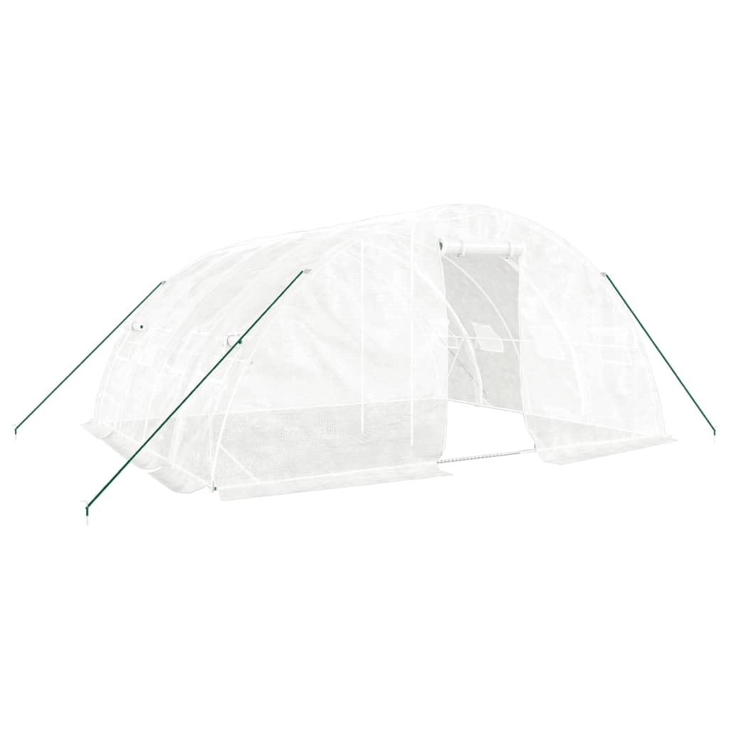 Homgoday Invernadero con Estructura de Acero Blanco 20 m² 5x4x2,3 m, Invernadero Caseta Jardín Terraza Plantas Semilla Cultivo Huerto Verduras Cubierta Casero