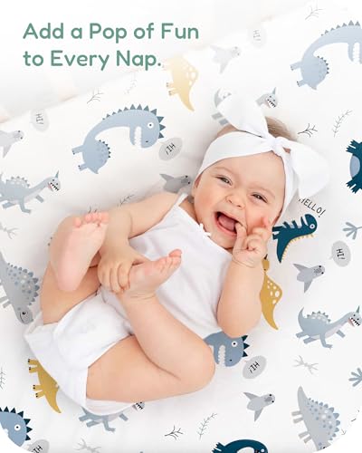 Image of Crib Sheets 2 Pack, Fitted Crib Sheet for Standard Crib Mattress 28x52x9, Ultra Soft Jersey Knit, Breathable Stretchy Deep Pocket, Snug Fit Stays Put, Baby Crib Mattress Sheet