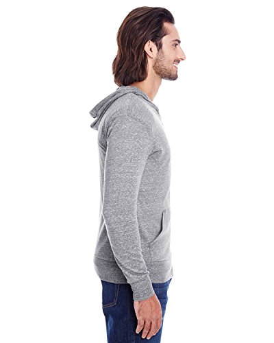 Threadfast Apparel Unisex Triblend Full-Zip Light Hoodie L GREY TRIBLEND2