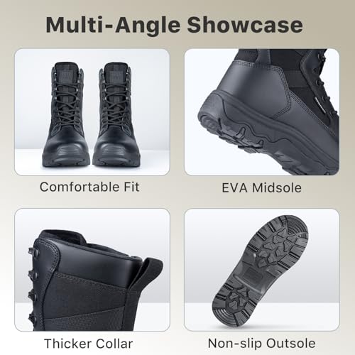Image of FREE SOLDIER Women's Tactical Boots 8 Inches Lightweight Combat Boot Durable Military Work Outdoors Boots Desert Boot for Women