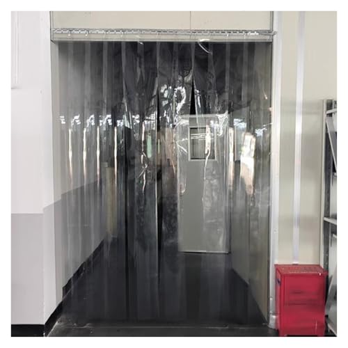 Cortina tiras PVC transparente para congelador que frena el calor en puertas de almacén 75x210