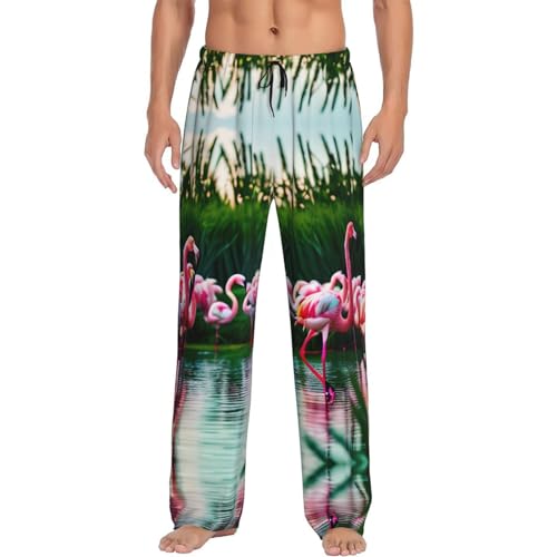 Pantalon de pyjama flamants roses à jambes larges et poches pratiques