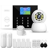 LWOHSI Home Security Alarmsysteem met camera, wifi + GSM alarmkit met telefoon-app-alarm, deur-/raam