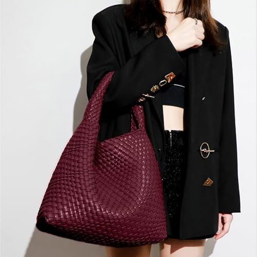 Bolso Tote para mujer con gran capacidad y diseño tejido miniatura 3