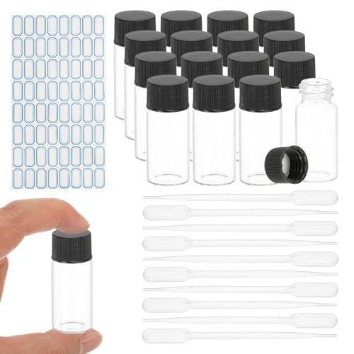 Fioles d'échantillons en verre YOKIVE de 10 ml avec bouchons pour réactifs