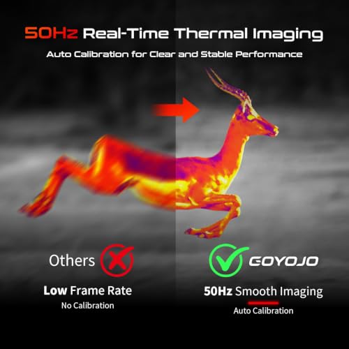 Image of GOYOJO Thermal Imaging Monocular for Hunting, 384x288 Infrared Night Vision Telescope, 25mm Focal Lens 50 Hz Thermal Scopes for Outdoor Night Vision Camera Telescope G325