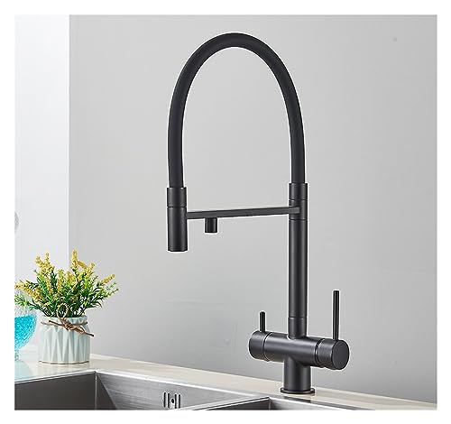 Robinet de cuisine noir mat à douchette pour simplifier vos recettes saines