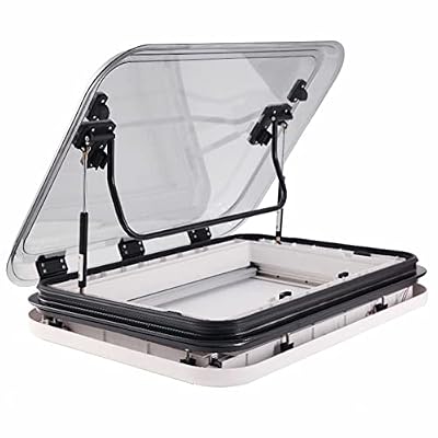 RV Skylights Caravan Motorhome Roof Vent Hatch, Roof Window with LED Light Camper Windows Replacement Skylight with Lamp for RV Caravan Motorhome (Hole Size 19.7x19.7inch/500x500mm)