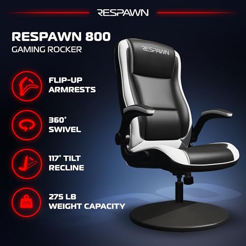 Image of RESPAWN 800 Console Rocker Gaming Chair, Swivel Seat with Lumbar Support
