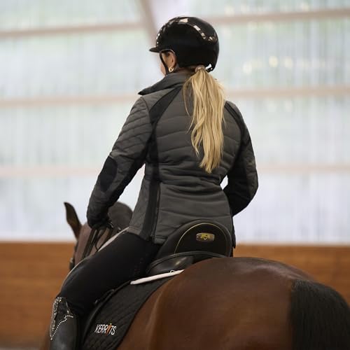 Image of Kerrits Women's Stablemate Quilted Equestrian Jacket - Durable, Stylish, Lightly Insulated Barn Coat with Stretch Panels