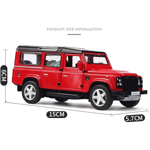 Image of 1:32 Diecast Alloy Metal Defender Car Pullback Openable Door Music Sound and Light Vehicle Toy Car for Kids Boys